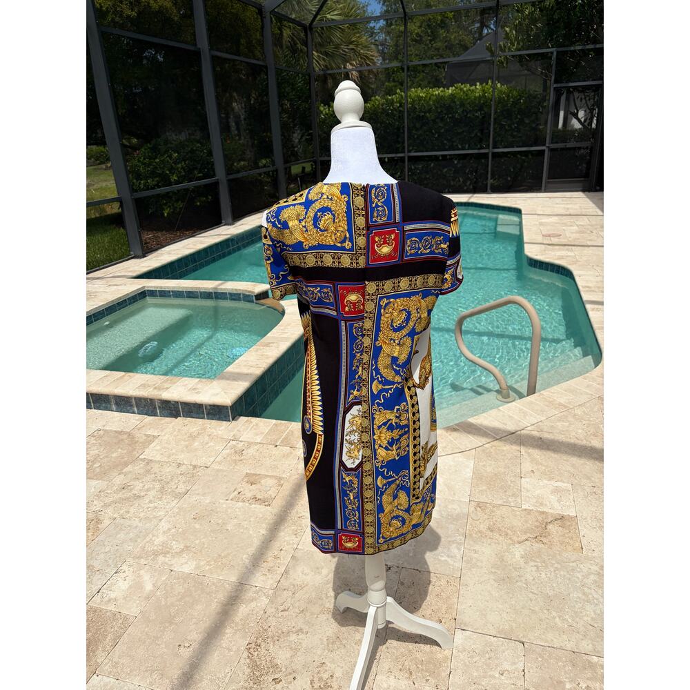Authentic Versace Baroque Graphic Print Shift Dress IT 46 - Picture 7 of 8